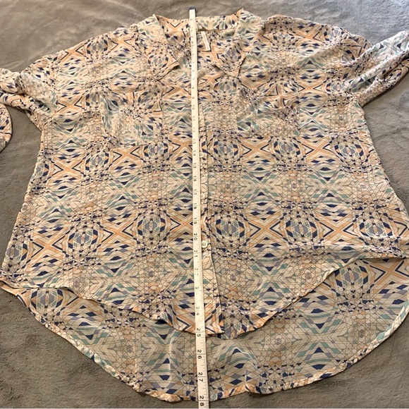 Free People Long Sleeve Blouse Trippy Print - Picture 9 of 12